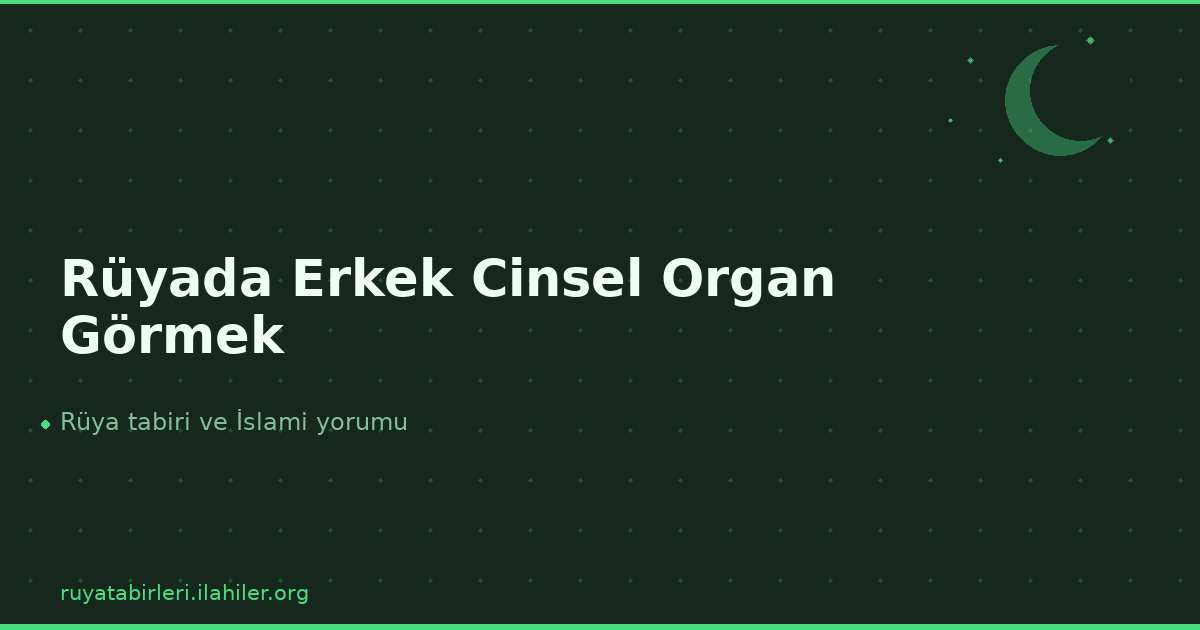 Rüyada Erkek Cinsel Organ Görmek