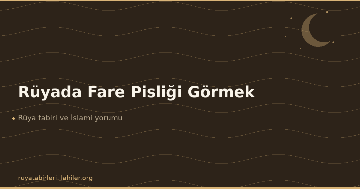 Rüyada Fare Pisliği Görmek