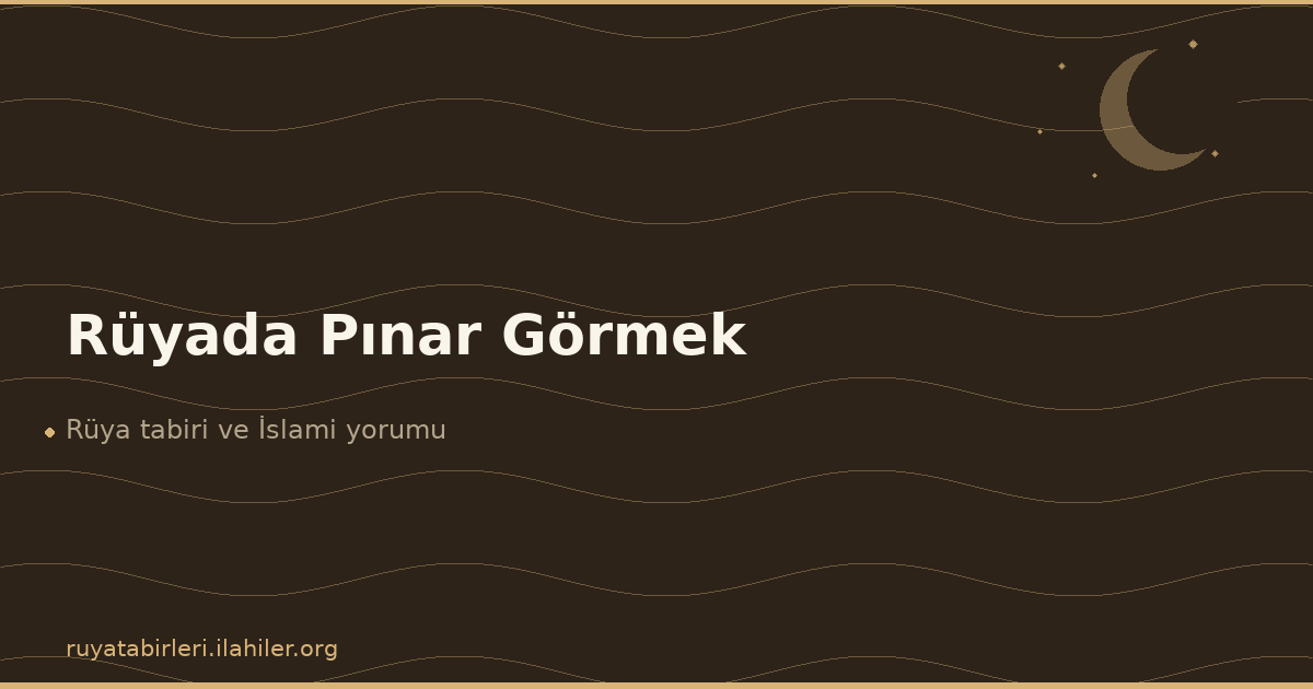 Rüyada Pınar Görmek