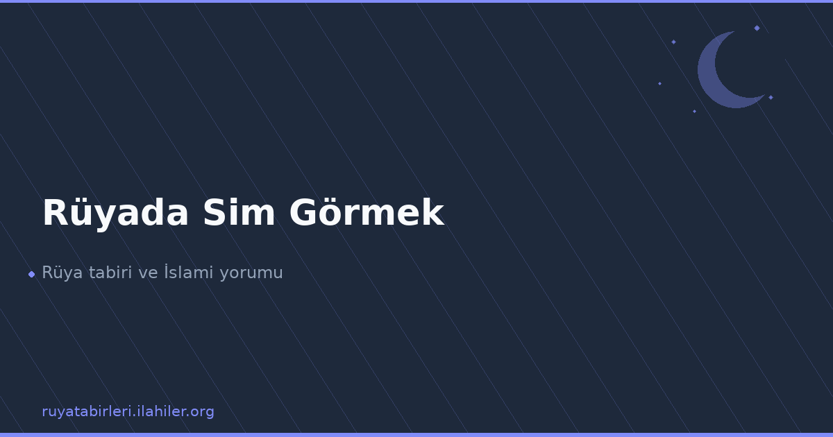 Rüyada Sim Görmek