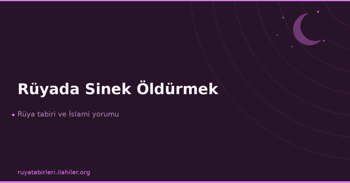 Rüyada Sinek Öldürmek