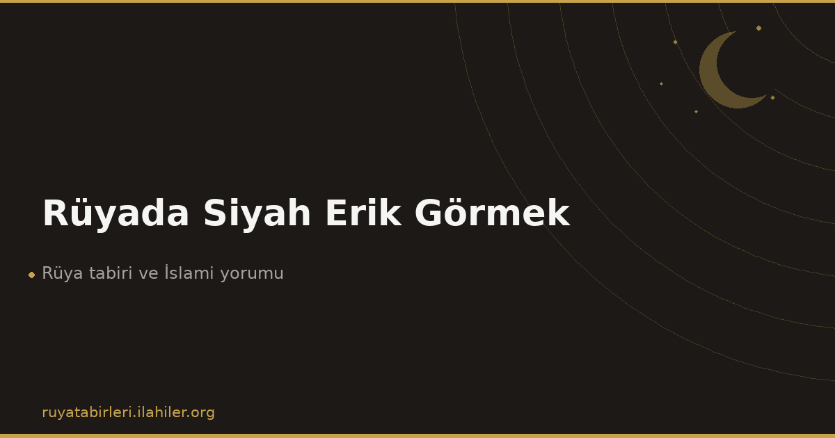 Rüyada Siyah Erik Görmek