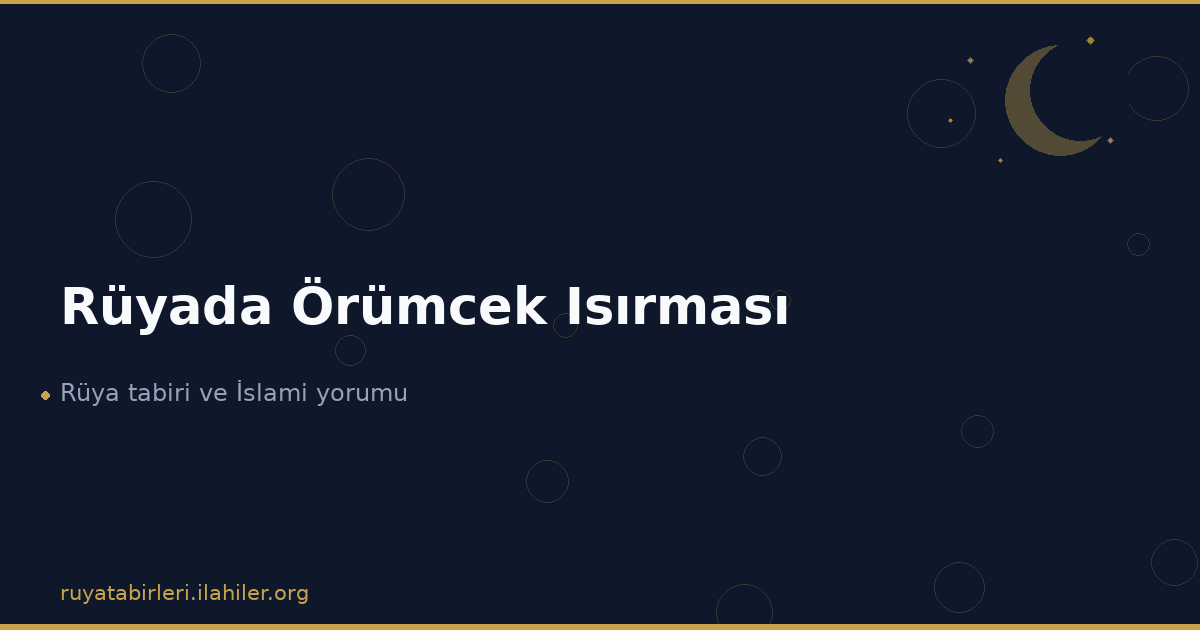 Rüyada Örümcek Isırması