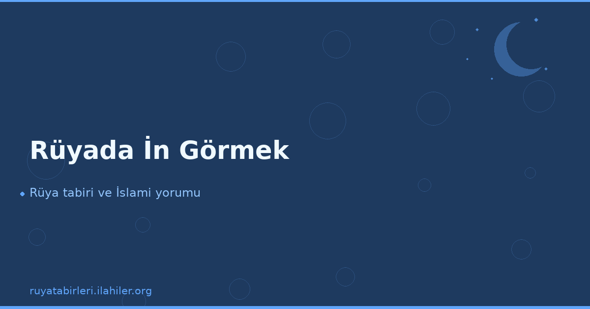 Rüyada İn Görmek